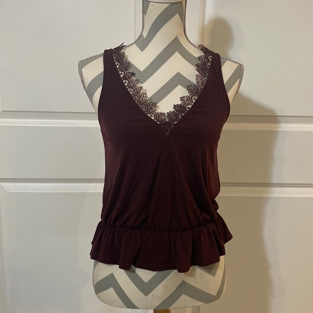 Express XS Lace Trim Tank Top